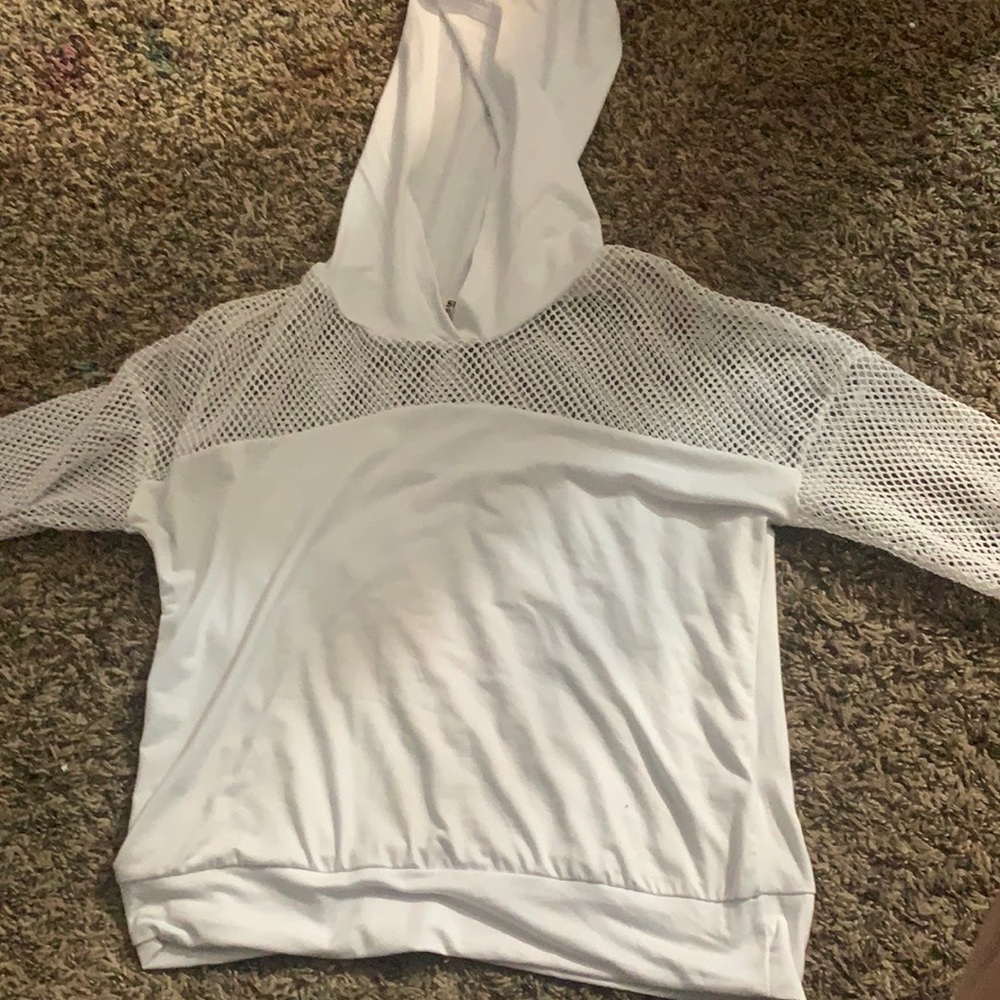 Long sleeve white see through